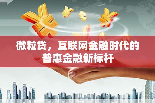 榆树微粒贷，互联网金融时代的普惠金融新标杆