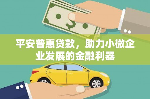 榆树平安普惠贷款，助力小微企业发展的金融利器