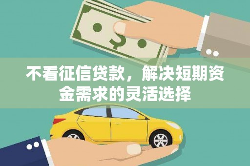 榆树不看征信贷款，解决短期资金需求的灵活选择