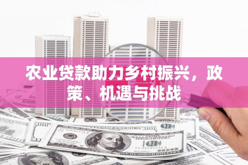 榆树农业贷款助力乡村振兴，政策、机遇与挑战