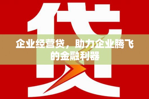 榆树企业经营贷，助力企业腾飞的金融利器