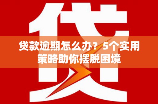榆树贷款逾期怎么办？5个实用策略助你摆脱困境