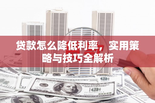 榆树贷款怎么降低利率，实用策略与技巧全解析