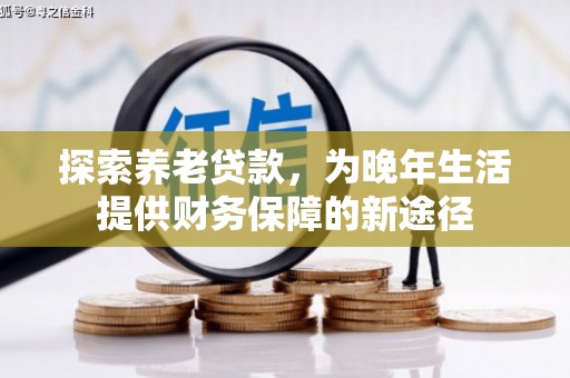 榆树探索养老贷款，为晚年生活提供财务保障的新途径