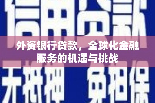 榆树外资银行贷款，全球化金融服务的机遇与挑战
