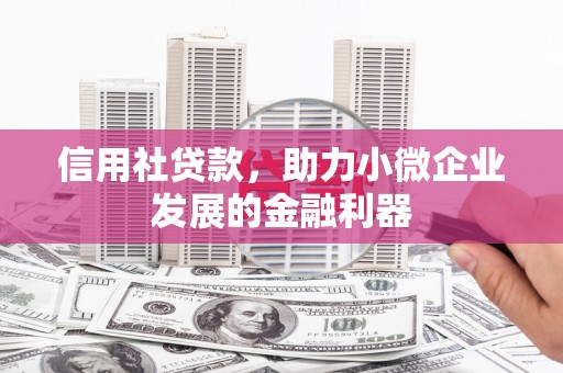 榆树信用社贷款，助力小微企业发展的金融利器