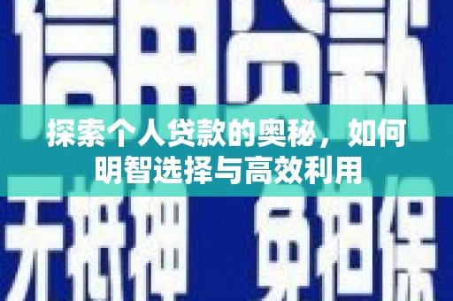 榆树探索个人贷款的奥秘，如何明智选择与高效利用