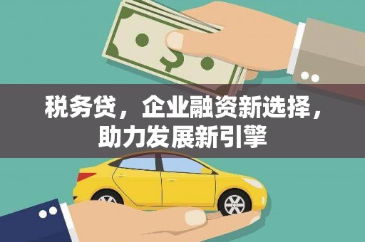 榆树税务贷，企业融资新选择，助力发展新引擎