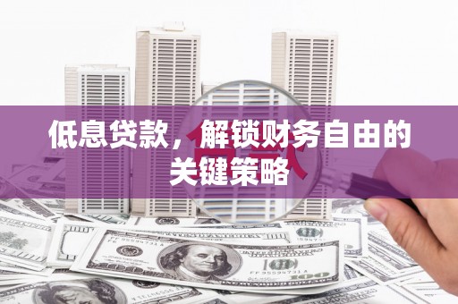 榆树低息贷款，解锁财务自由的关键策略