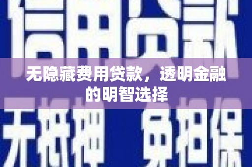 榆树无隐藏费用贷款，透明金融的明智选择
