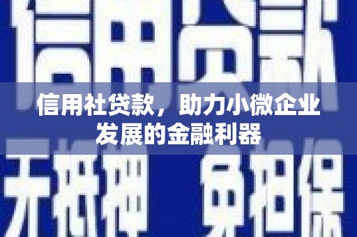 榆树信用社贷款，助力小微企业发展的金融利器
