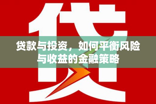 榆树贷款与投资，如何平衡风险与收益的金融策略