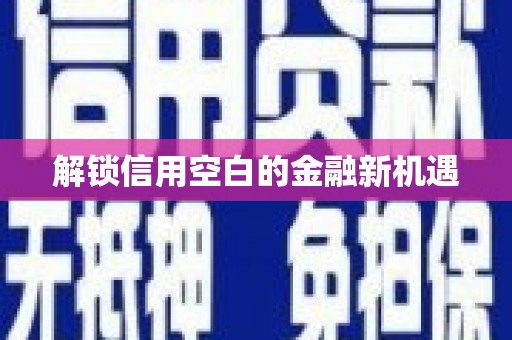 榆树解锁信用空白的金融新机遇